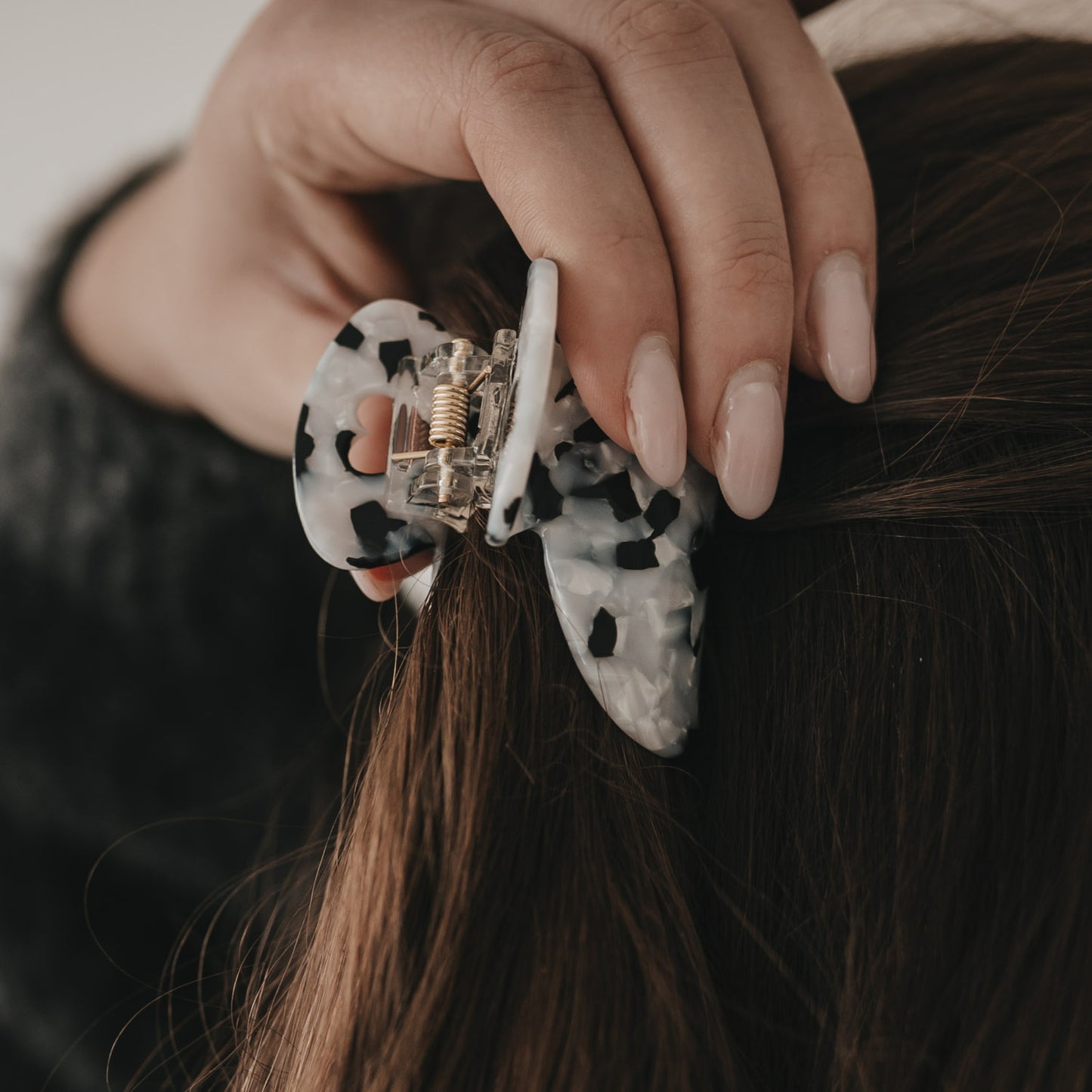 Haarspange groß Herz Panda (VE = 10 Stk.)