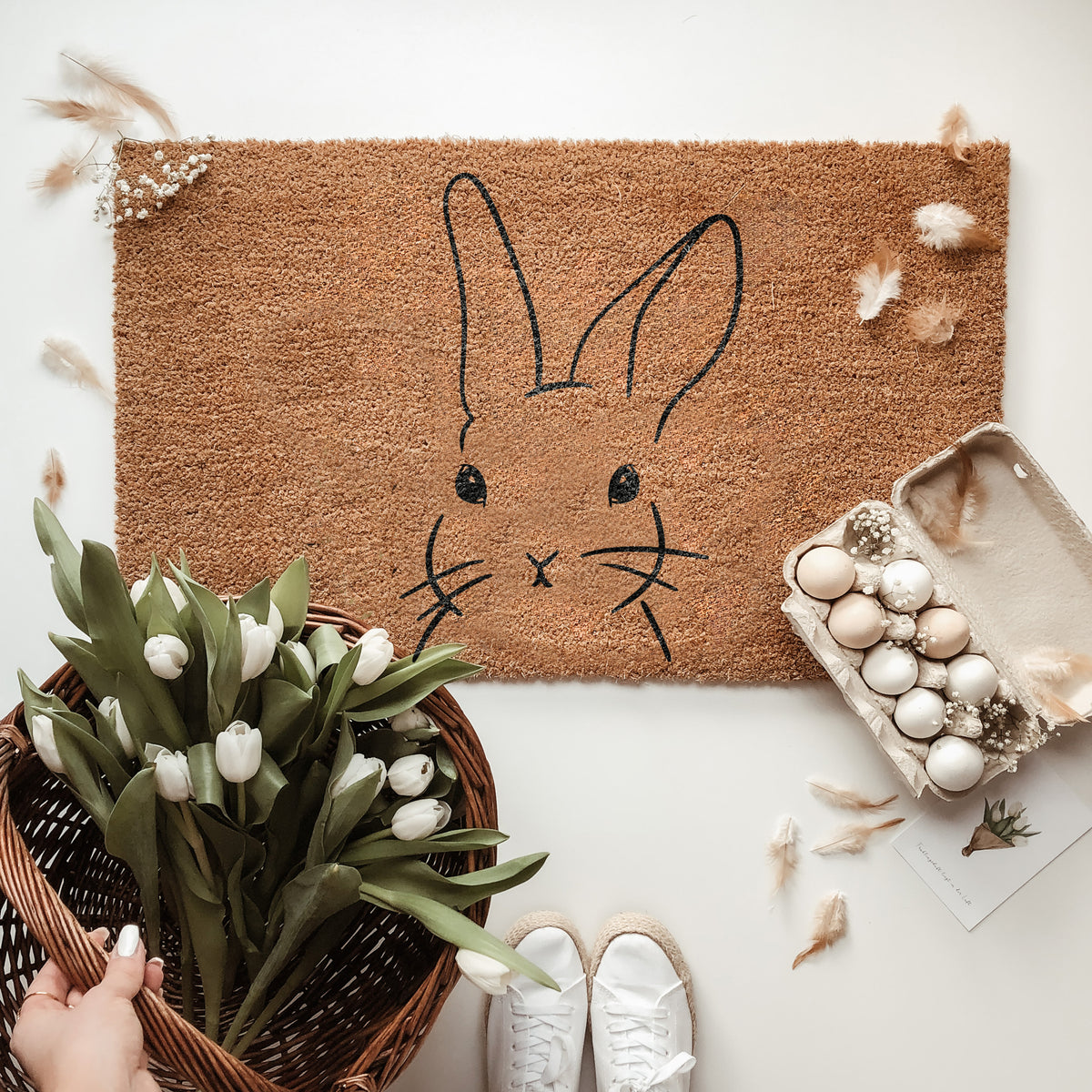 Kokos Fußmatte Hase (VE = 6 Stk)