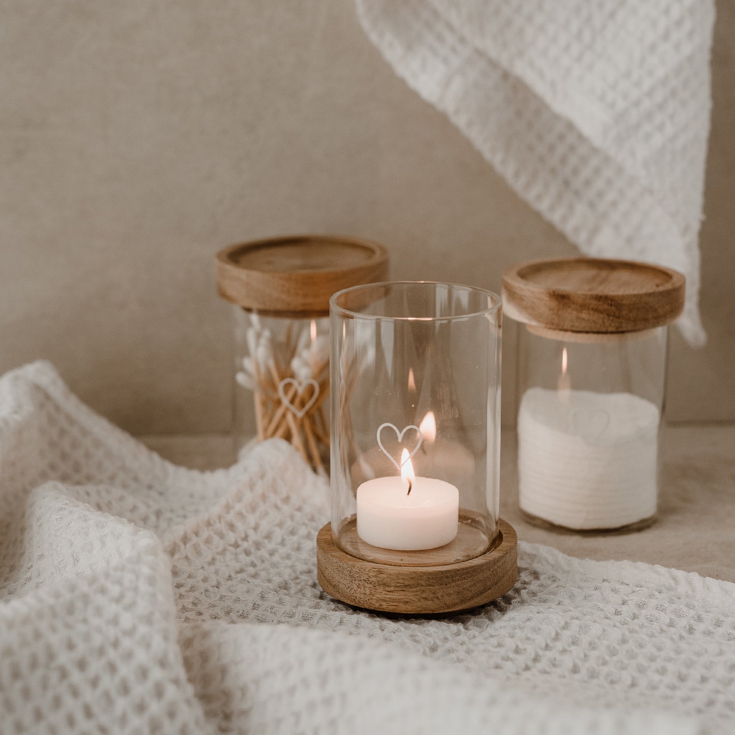 Mini storage jar heart white 9cm (VE = 8 pcs.)