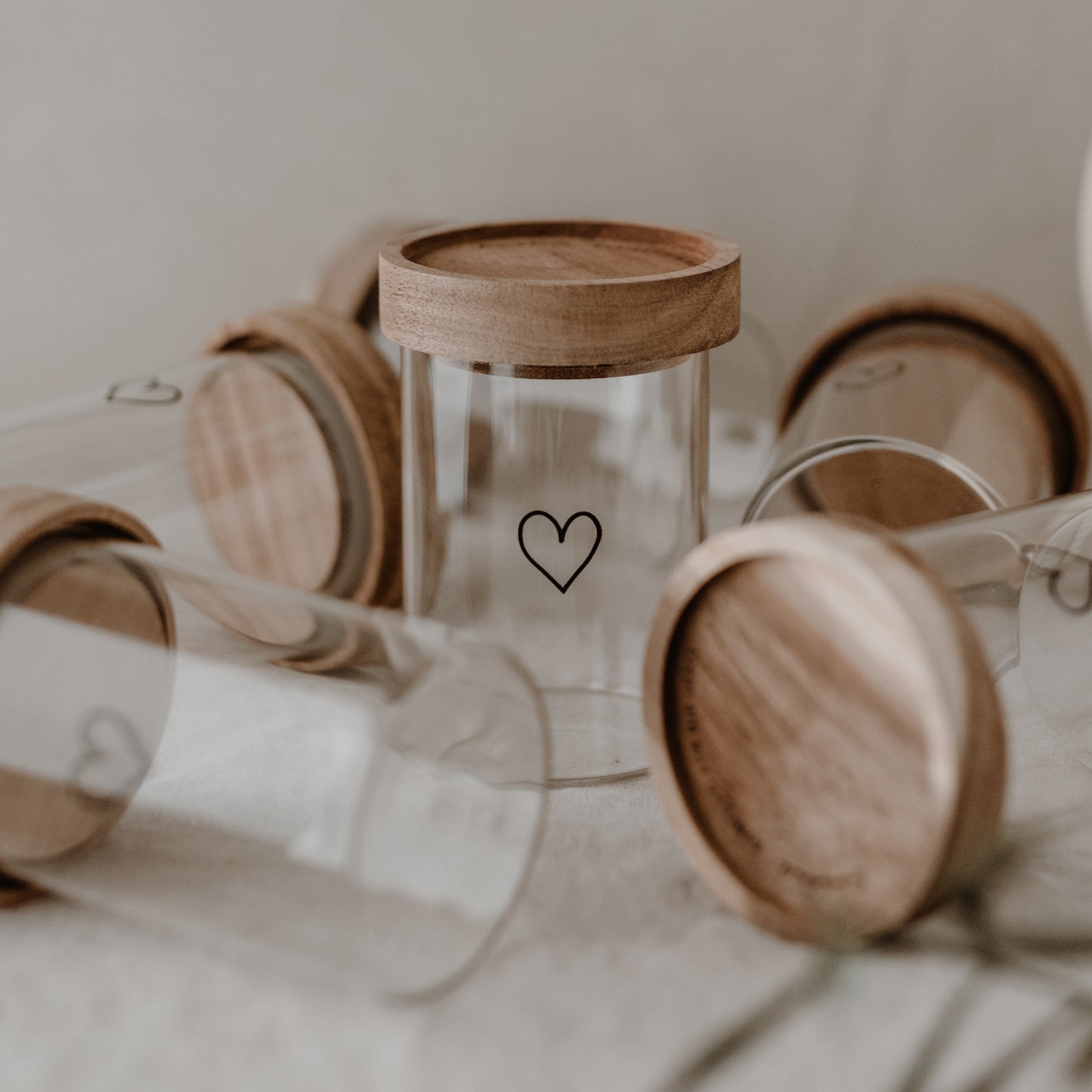 Mini storage jar heart black 9cm (VE = 8 pcs.)