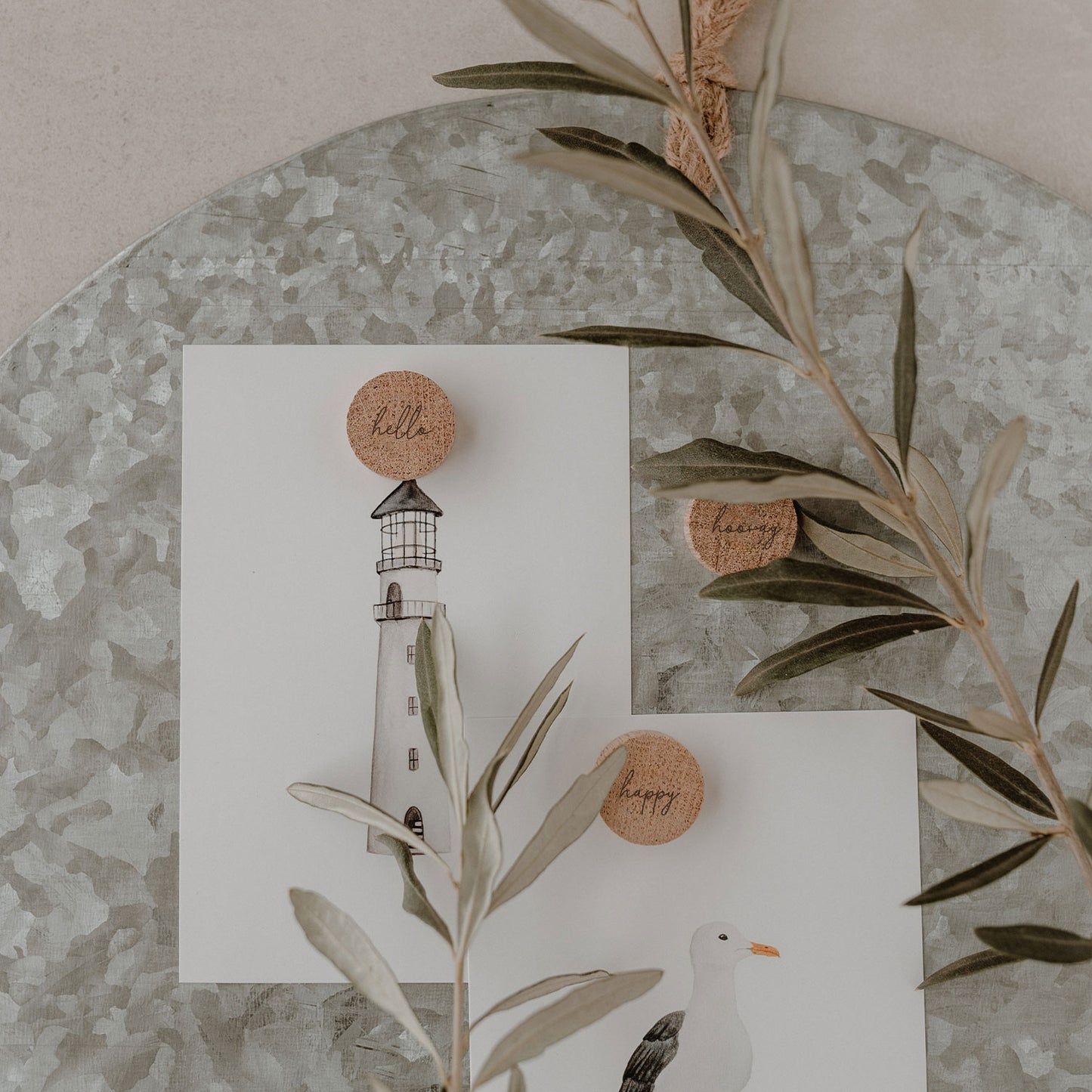 Holzmagnet 3er Set Hooray (VE = 6 Sets)