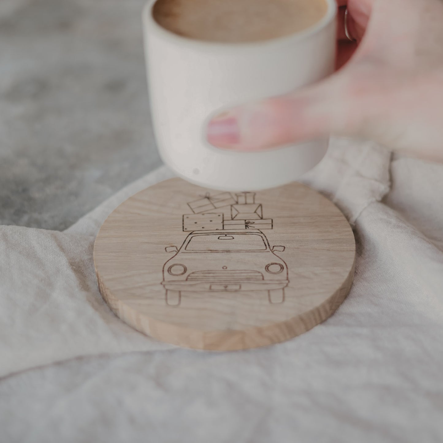 Dessous de verre voiture de Noël (VE = 8 pcs)