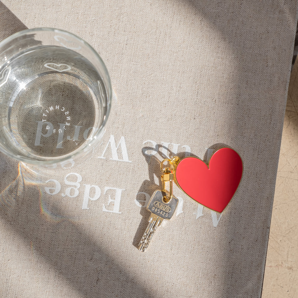 Keychain large heart red (PU = 6 pieces)