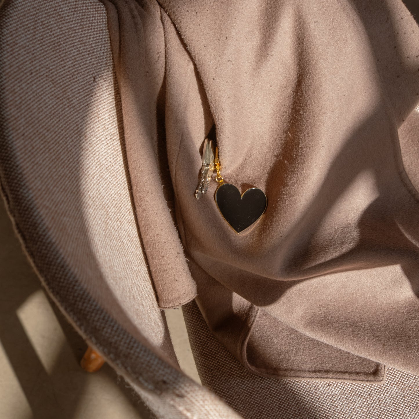 Schlüsselanhänger großes Herz Schwarz (VE = 6 Stück)