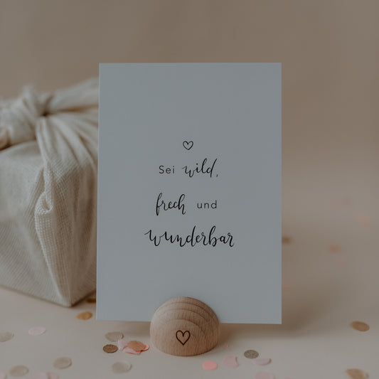 Spruchkarte Wild und frech (VE = 10 Stück)