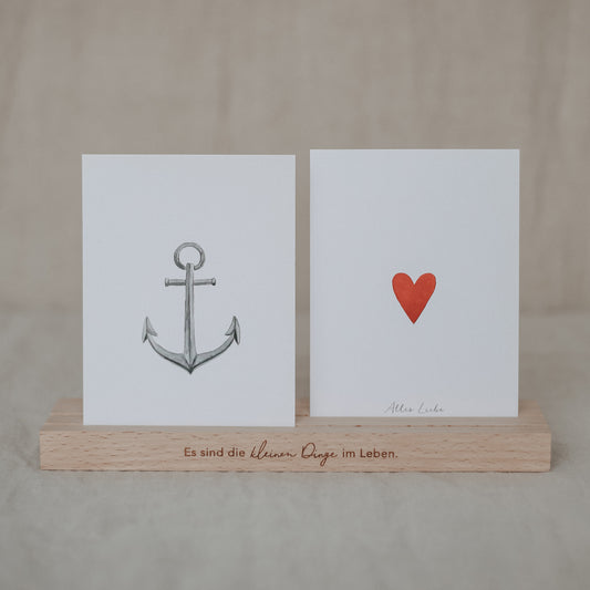 Grand carte et support de fleurs séchéess  - "Kleine Dinge" 25cm nature  (UE= 6 Pièces.)