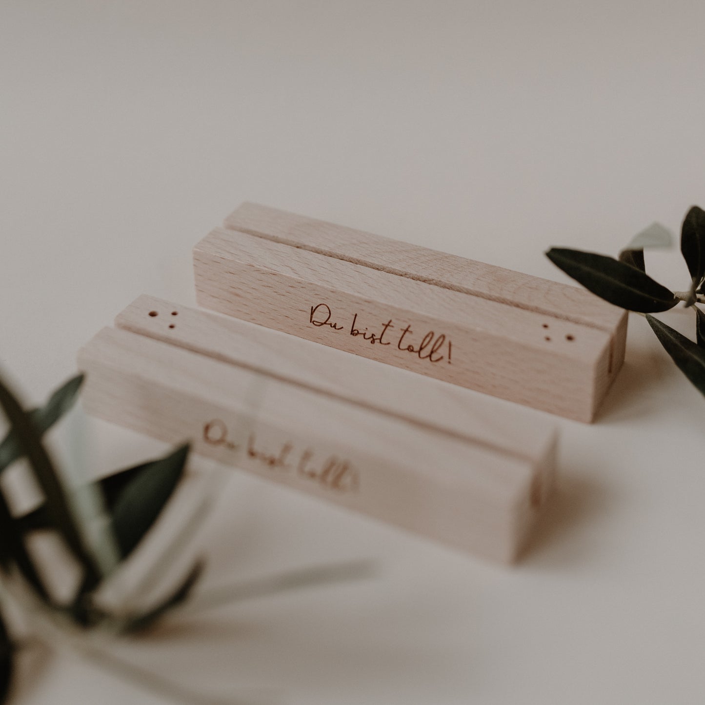 Karten- und Blumenhalter 2er Set - 12 cm Du bist toll (VE= 6 Sets)