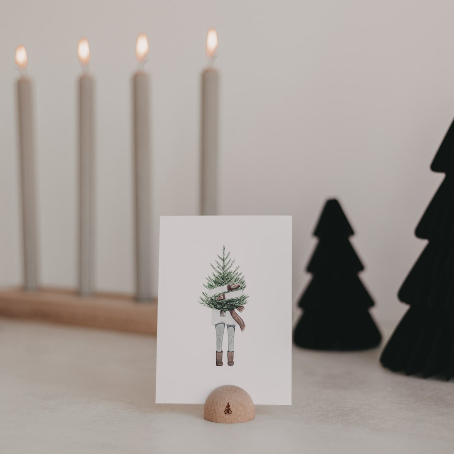 Half-round card holder fir (pack = 6 pcs)