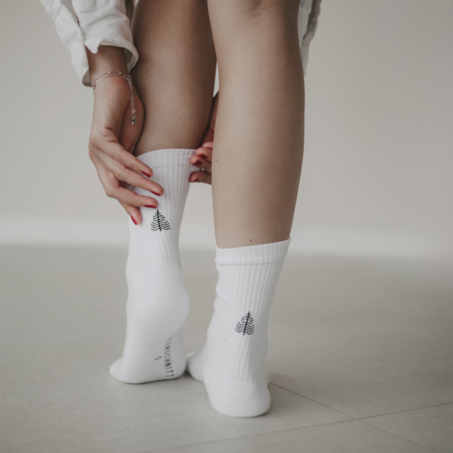 Socken weiß Tanne (VE = 5 Stk)