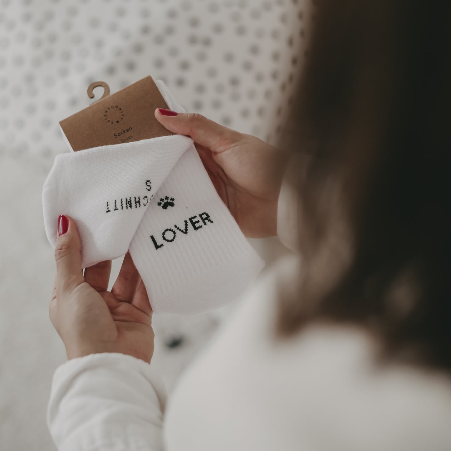 Socken weiß Cat Lover (VE = 5 Stk)