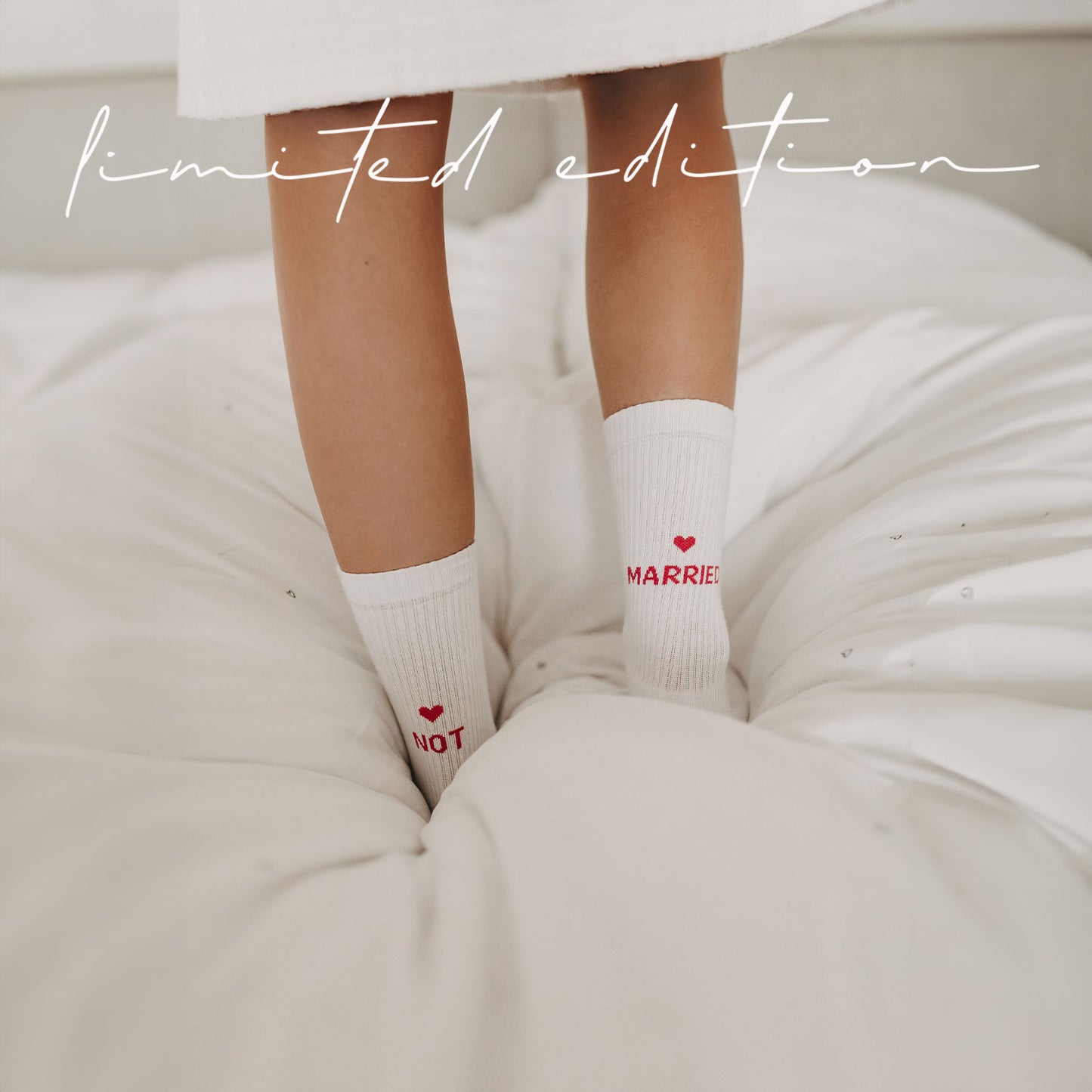 Limitierte Socken weiß Not Married (VE = 5 Stk.)