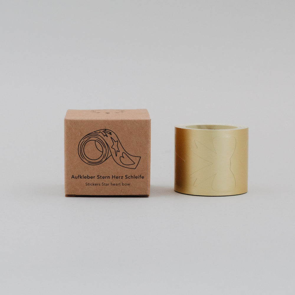 Aufkleber Stern, Herz, Schleife Gold (VE = 8 Stk)