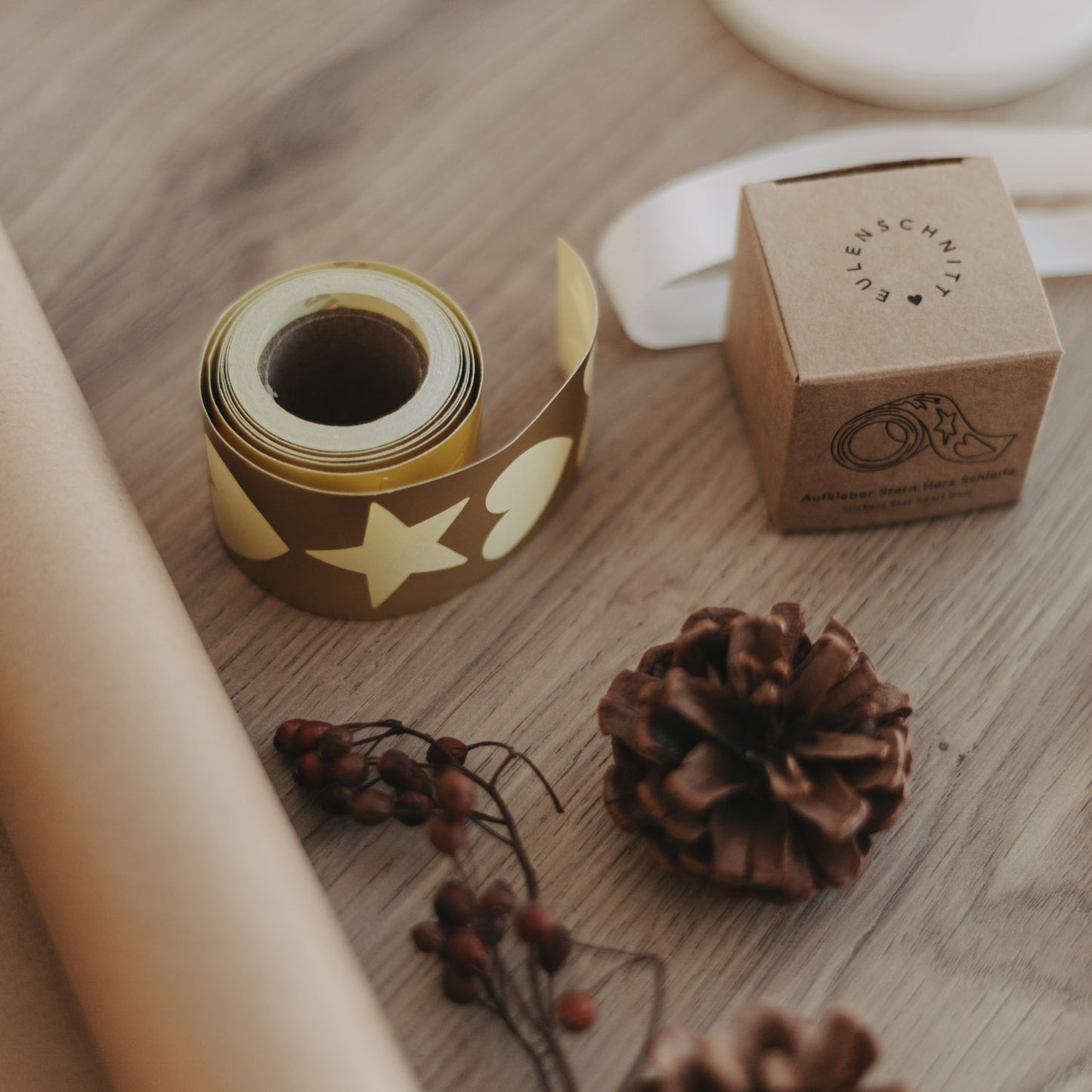 Aufkleber Stern, Herz, Schleife Gold (VE = 8 Stk)