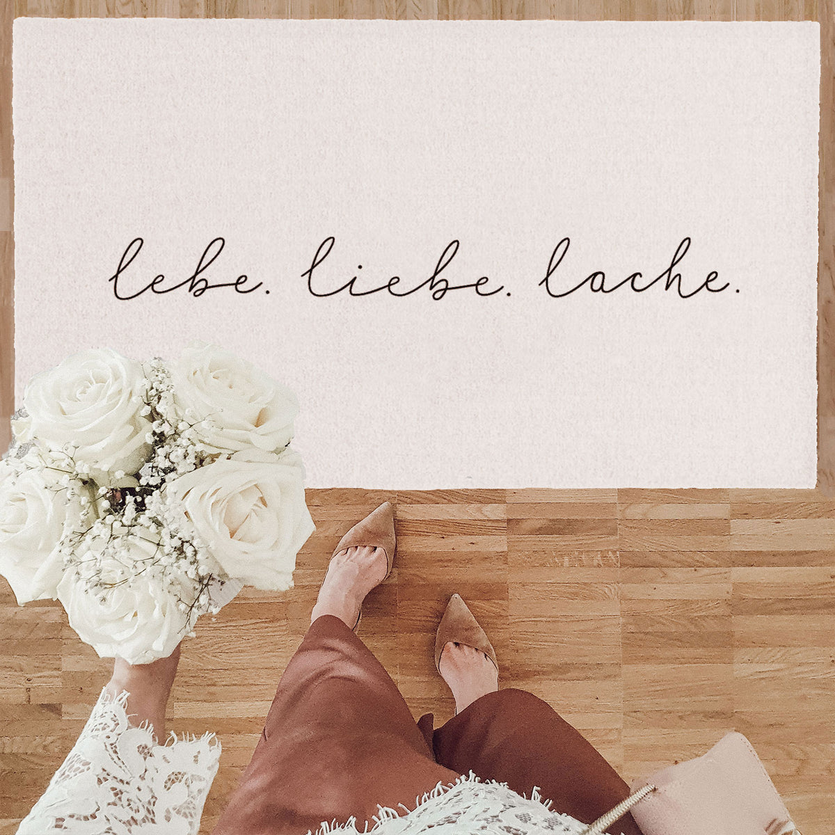 Waschbare Matte Lebe Liebe Lache