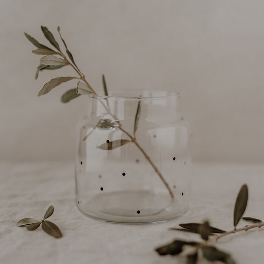 Vase aus Glas mittel Punkte (VE = 6 Stk)