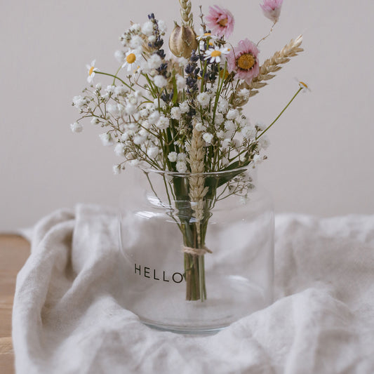 Vase aus Glas mittel Hello (VE = 6 Stk)