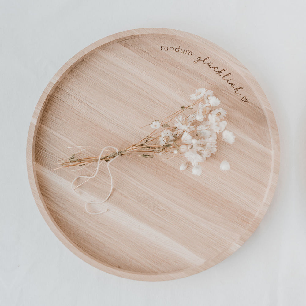 Tray Happy all around made of oak 36cm (PU = 3 pieces)