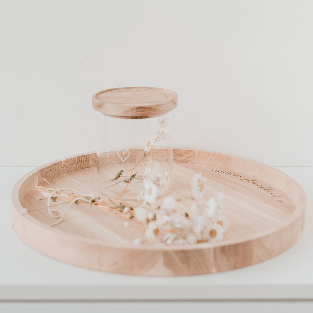 Tray Happy all around made of oak 36cm (PU = 3 pieces)