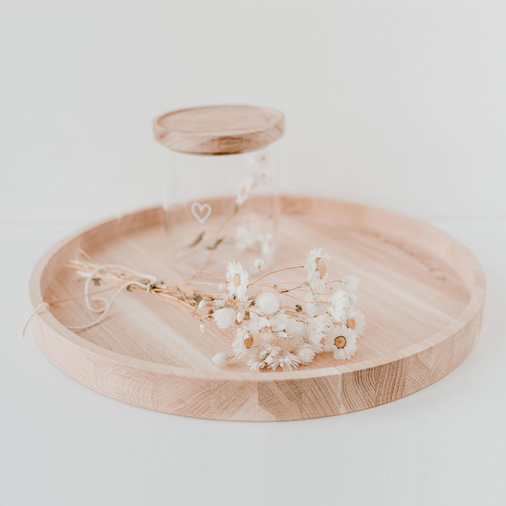 Tray Happy all around made of oak 36cm (PU = 3 pieces)