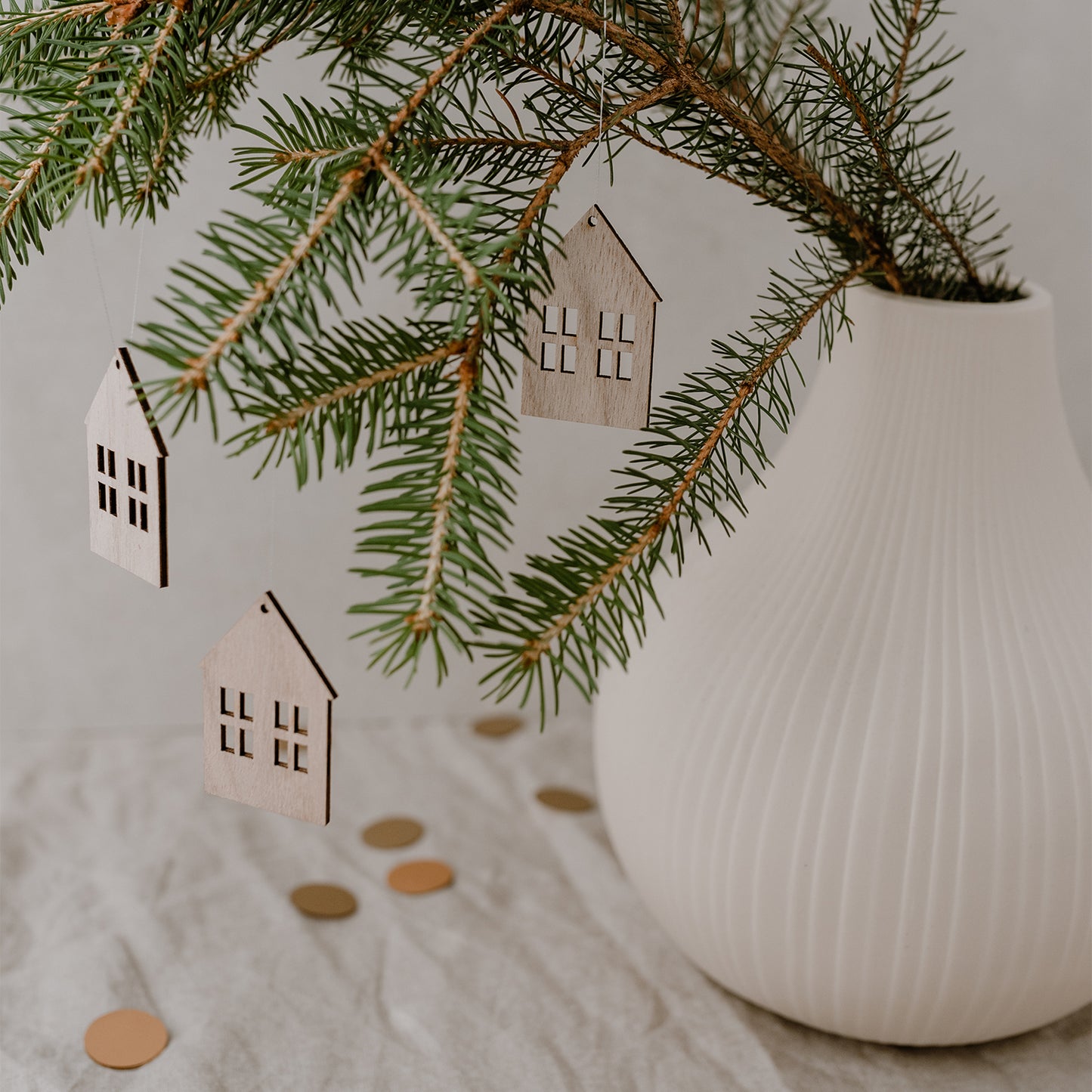 Holzanhänger Haus natur im 8er Set (VE= 8 Stk)