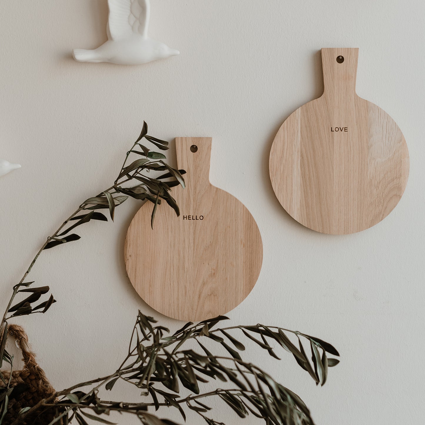 Mini cutting boards Hello Love oak set of 2 (PU = 5 sets)