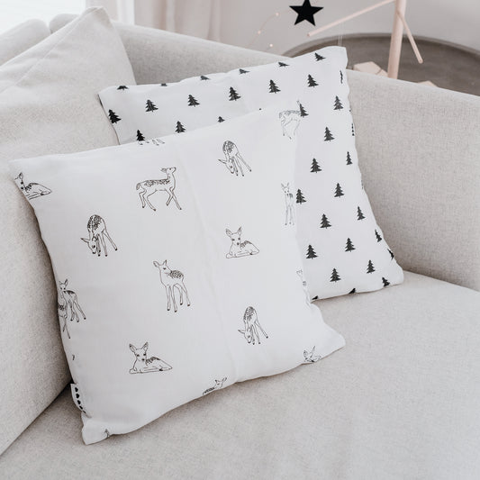 Housse de coussin Cerf en lin (UE = 5 Pièces)