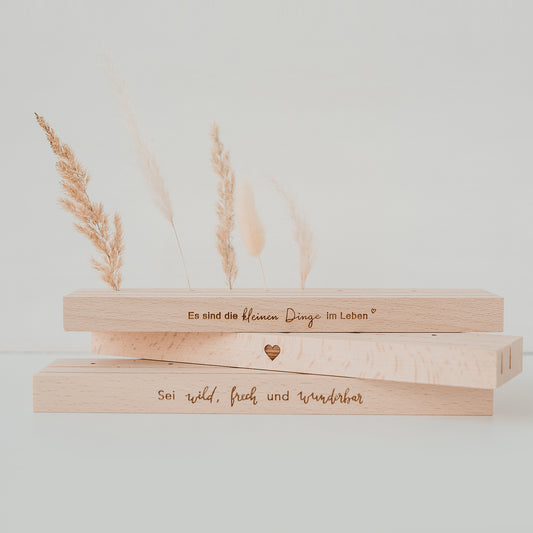 Grand carte et support de fleurs séchéess  - "Coeur" 25cm nature (UE= 6 Pièces.)