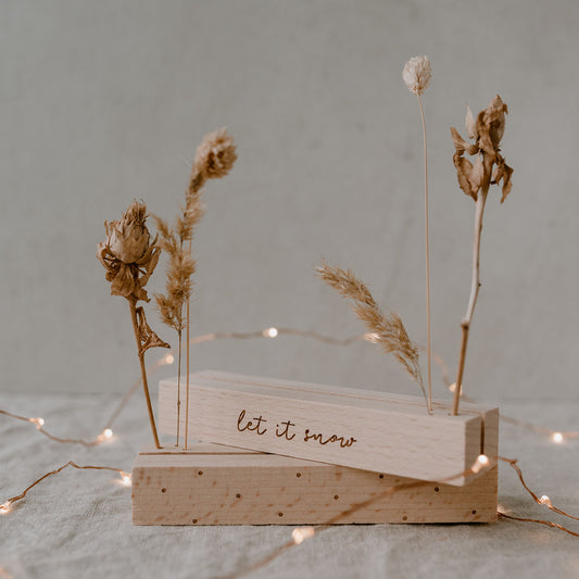 Karten- und Blumenständer Set Let it Snow Natur (VE= 6 Sets)