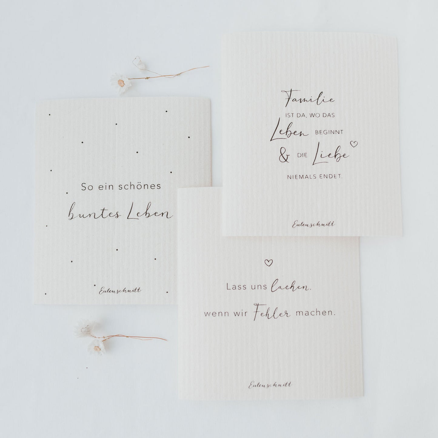 Schwammtücher Sprüche 3er Set (VE = 10 Stück)