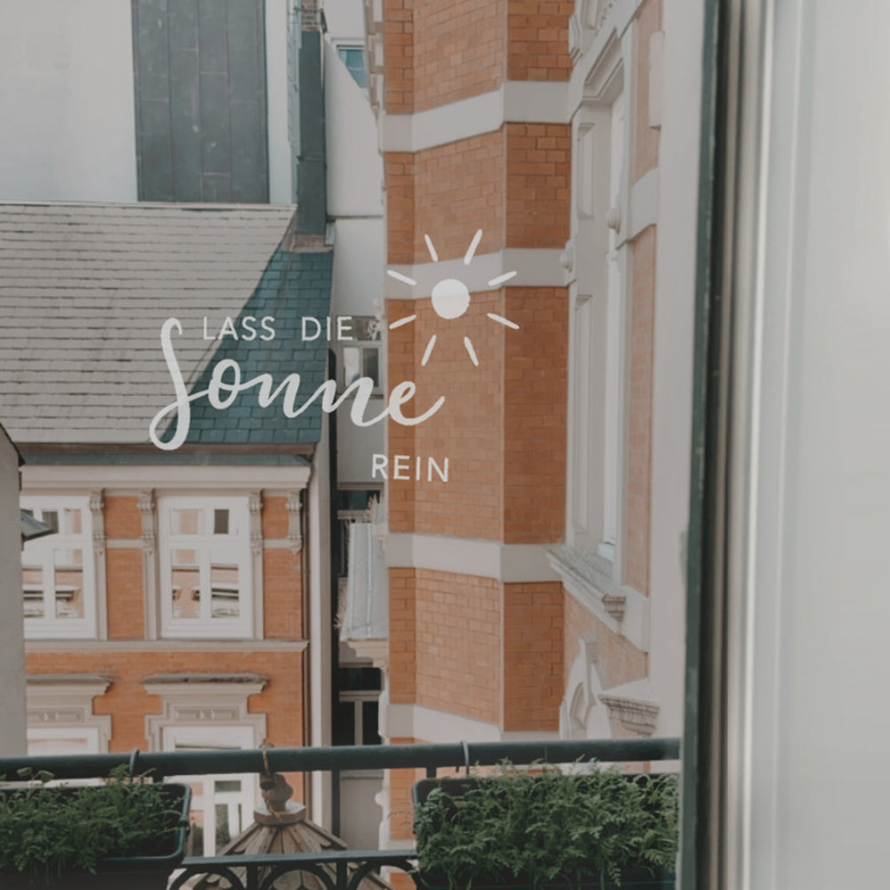 Sticker mural "Lass die Sonne rein/ Laisse entrer le soleil" (UE = 6 Pièces)