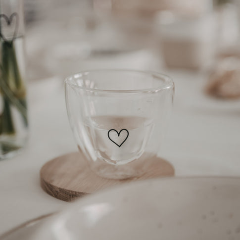 Verre cœur à double paroi cœur 200ml (VE = 6 pcs)