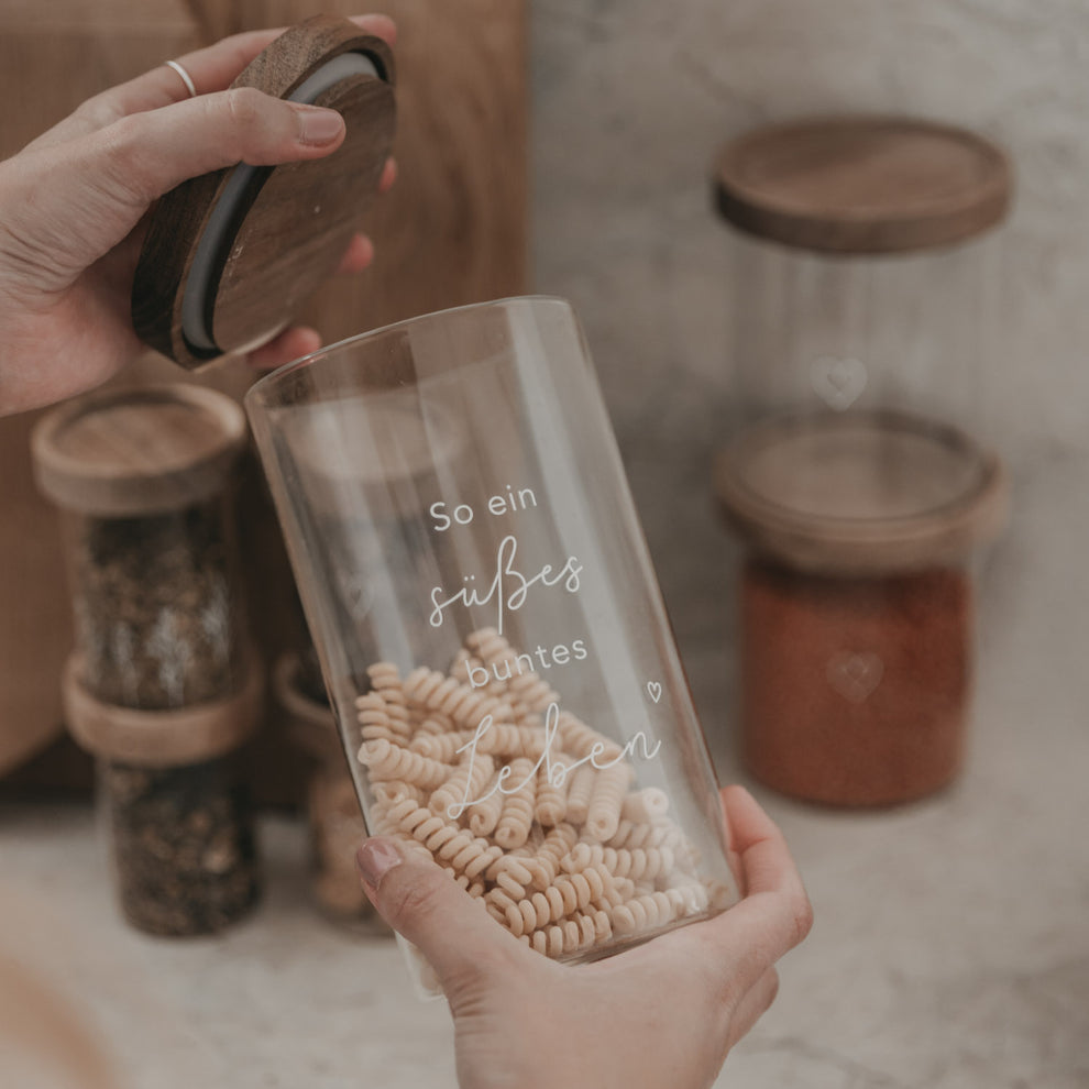 Vorratsglas Süßes Leben 19cm (VE = 4 Stk)