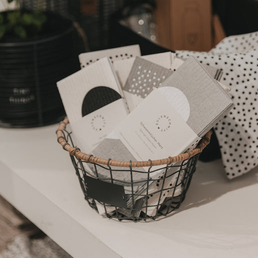 Schwammtücher Grau mit Punkten 3er Set (VE = 10 Stück)