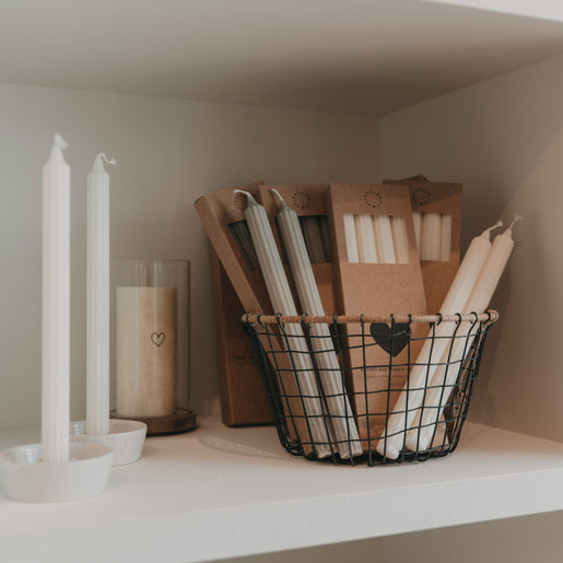 Bougies cylindriques grises en lot de 4 (VE = 8 pcs)