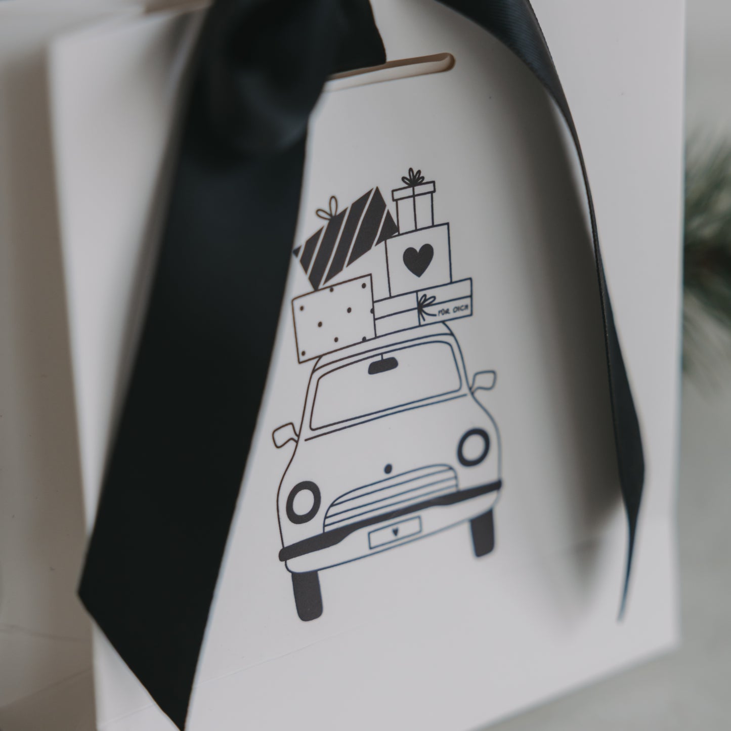 Geschenktüte Christmas car (VE = 10 Stück)