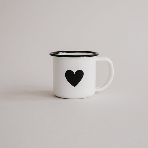 Emaille Espressotasse Herz (VE = 6 Stk)