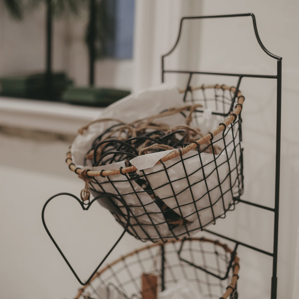 Ensemble - Grand porte-panier avec paniers assortis