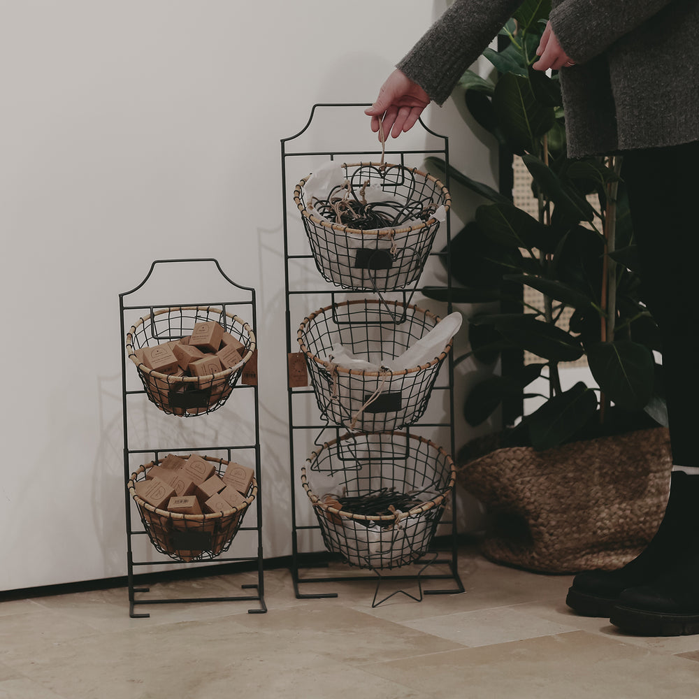 Ensemble - Petit support de panier avec paniers assortis
