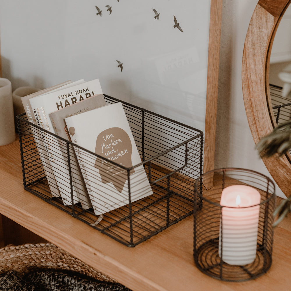 Drahtkorb eckig im 2er Set (VE = 2 Sets)