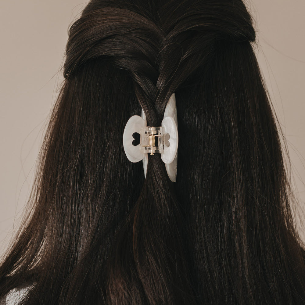 Grande barrette cœur perle (VE = 10 pcs.)