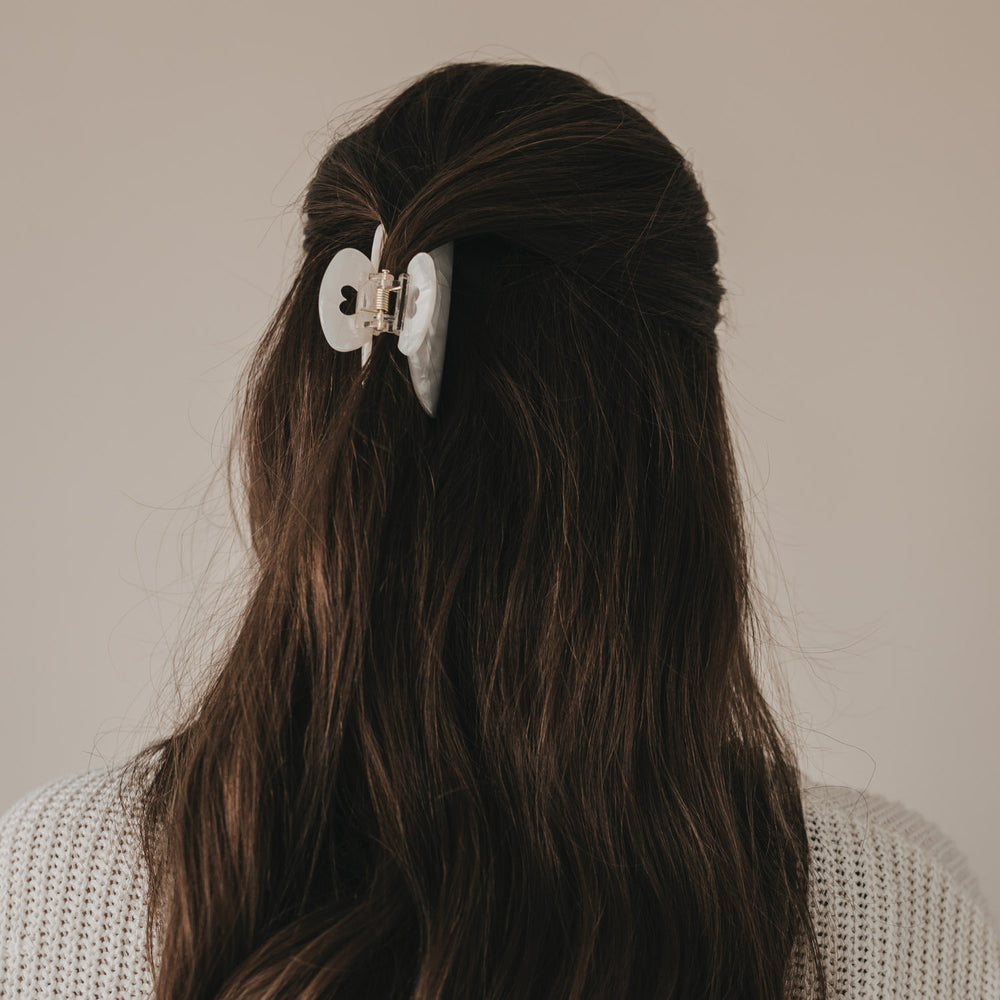 Grande barrette cœur perle (VE = 10 pcs.)