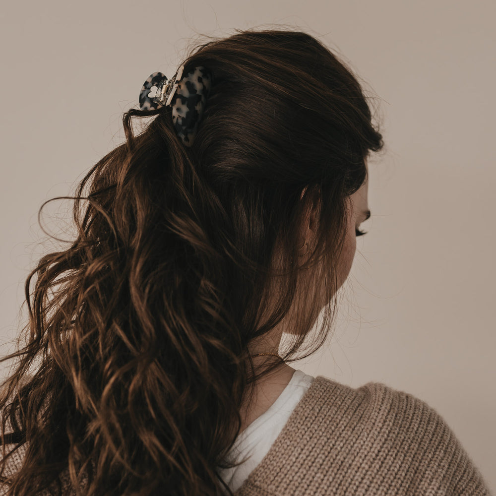 Grande barrette cœur léopard (VE = 10 pcs.)