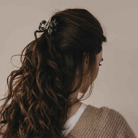 Grande barrette cœur léopard (VE = 10 pcs.)