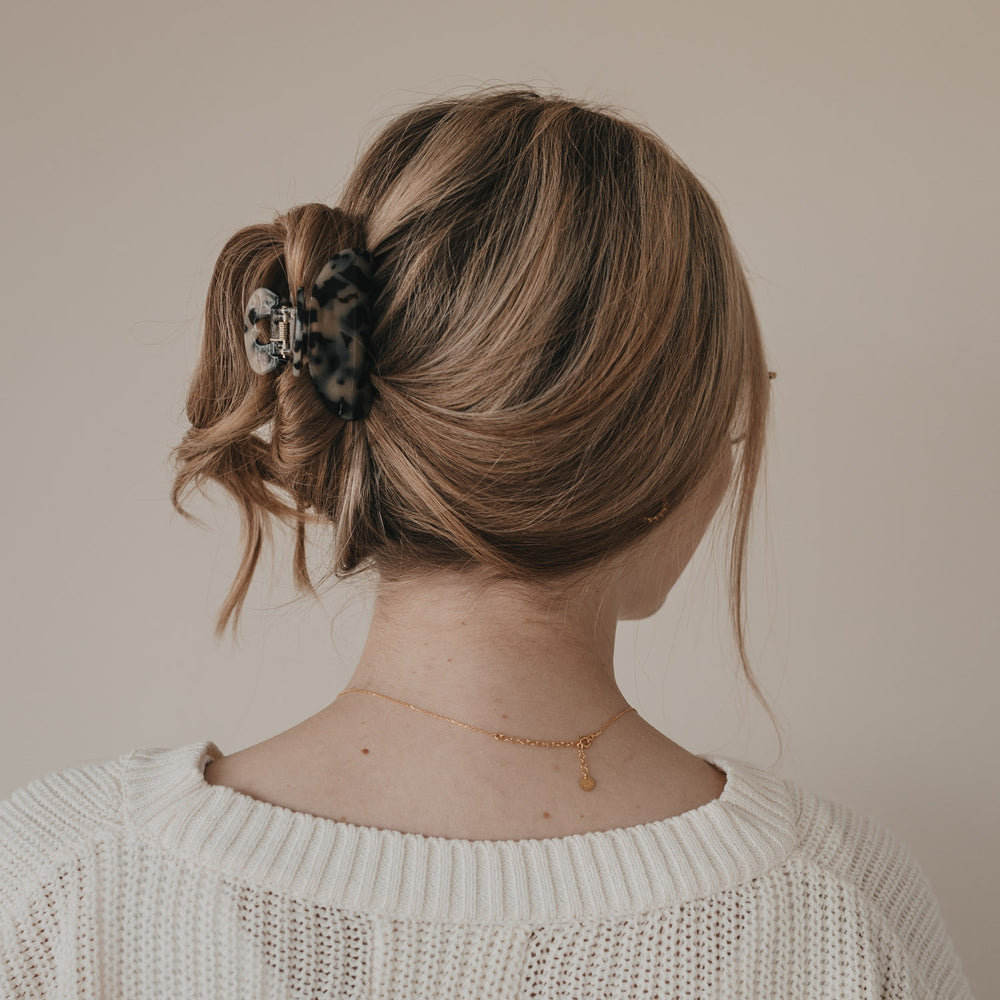 Grande barrette cœur léopard (VE = 10 pcs.)