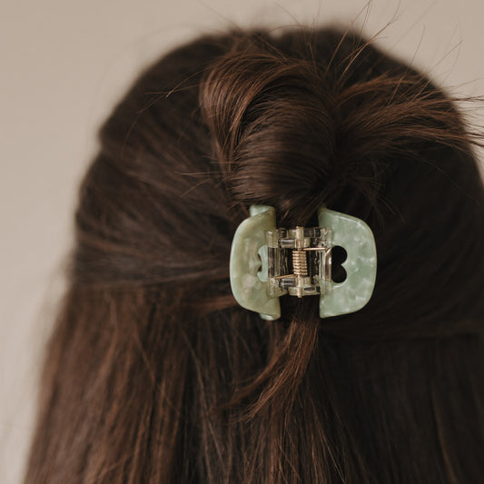 Haarspange klein Herz Jade (VE = 10 Stk.)