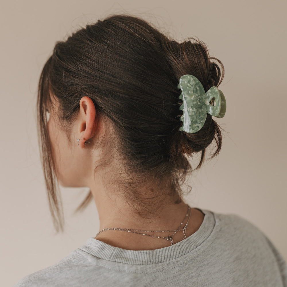 Haarspange groß Herz Jade (VE = 10 Stk.)