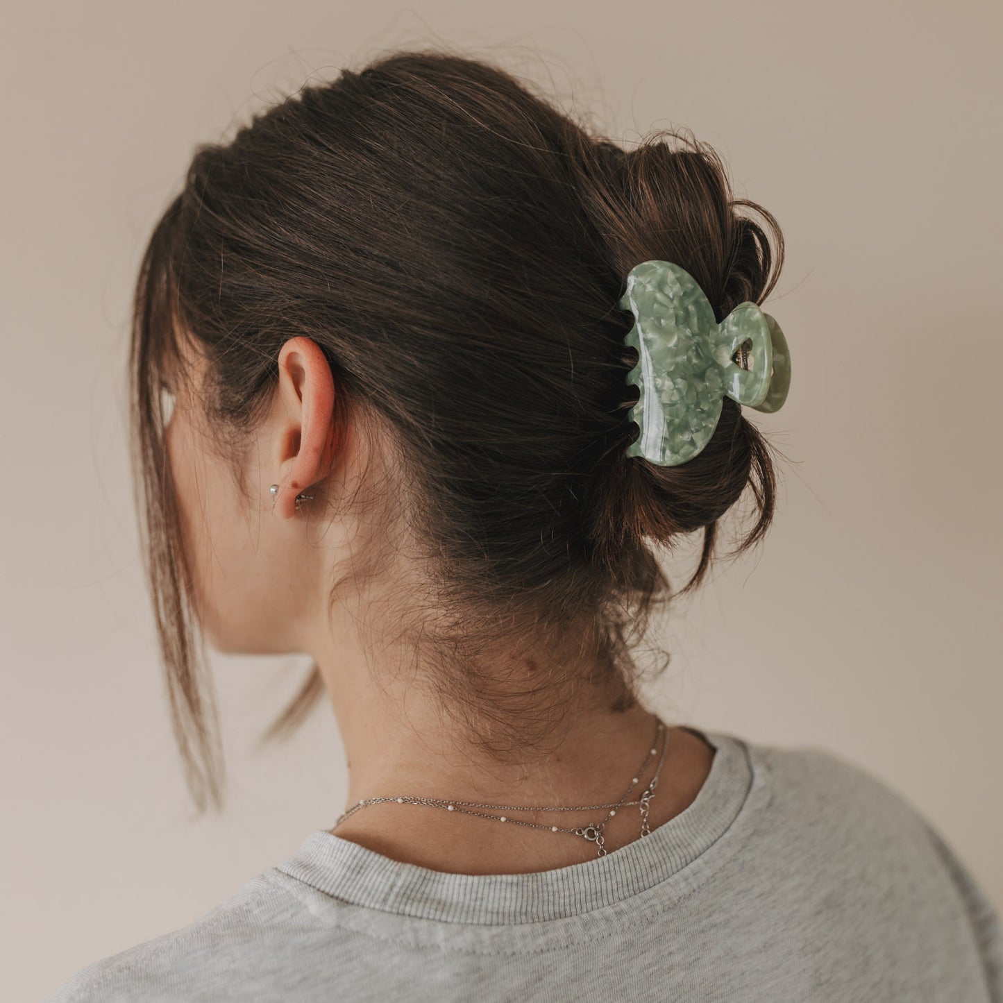 Haarspange groß Herz Jade (VE = 10 Stk.)