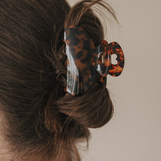 Haarspange groß Herz Amber (VE = 10 Stk.)