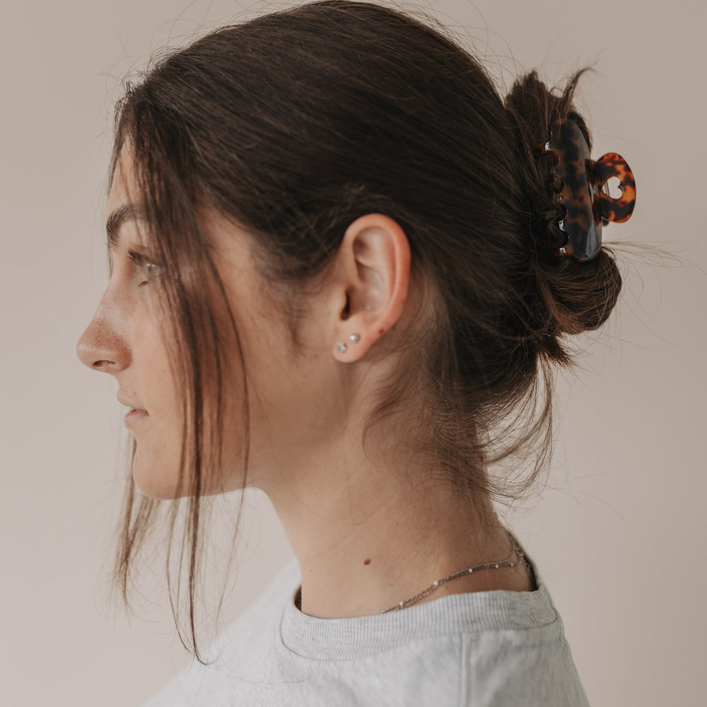 Haarspange groß Herz Amber (VE = 10 Stk.)