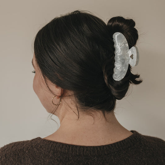 Haarspange Maxi Herz Pearl (VE = 10 Stk.)